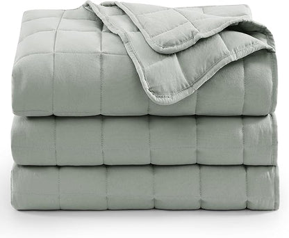Casa Platino Quilted Blanket Full Size - Pre Washed - Soft & Lightweight- All Season Full Blanket - Premium Microfiber Down Alternative Bed Blankets - Mineral