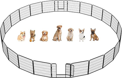 Yaheetech Dog Playpen Indoor, Extra Wide Outdoor Dog Fence Foldable Pet Puppy Exercise Pen for Yard/Garden/RV Camping, 24 Panels 32 Inch Height x 32 Inch Width