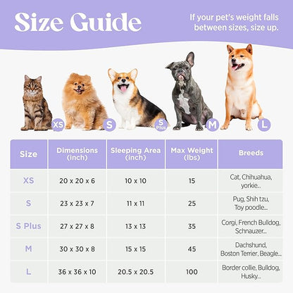 LE SURE Shown on TV Donut Medium Dog Bed - Round Catc Sofa Indoor Anti-Anxiety Calming Bed Gift for Pets, Washable Cute Modern Beds with Jacquard Shaggy Plush & Anti Slip Bottom, 30 Inch, Brwon
