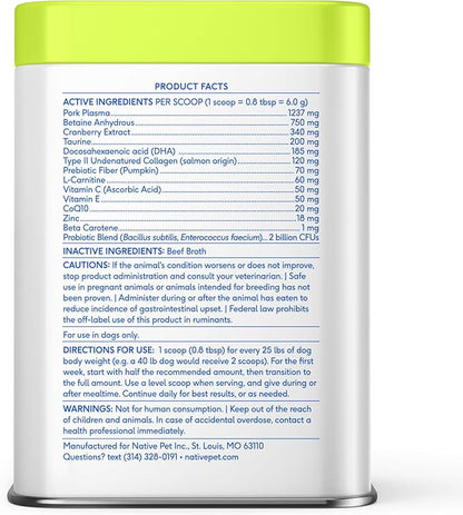 Native Pet Senior Daily Dog Vitamins & Supplements – 12-in-1 Dog Multivitamin Powder for Senior Dogs – Supports Mobility, Cognition, Digestion, Immune Health & More – 30 Scoops