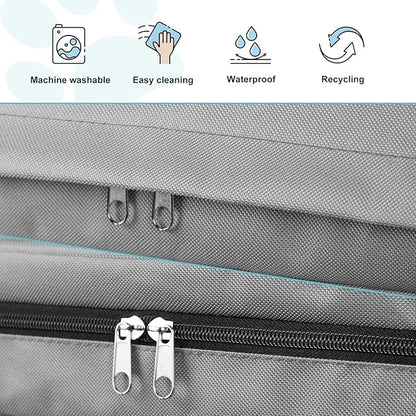Explore Land Waterproof Dog Bed Cover Canvas Washable Dog Crate Pad Replacement Cover for 36 Inch Crate, 34Lx22Wx3.5H inch, Gray