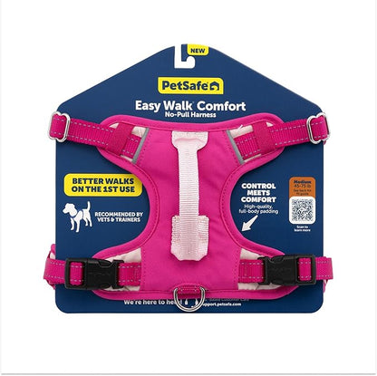 PetSafe Easy Walk Comfort No-Pull Dog Harness - Better Walk Training Harness - Full Body Padded Design - Durable Fabric - 5 Point Adjustable Fit - Everyday Leash Training - Pink - Small/Medium