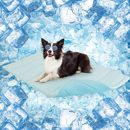 SCENEREAL Dog Cooling Mat for Crate, Thicken Self-Cooling Dog Pad Reversible (Cool & Warm), 48"x28" Pet Cool Bed for M Large XL Dogs,Kennel Sofa Mats Machine Washable, Durable Non-Toxic Gel, Outdoor