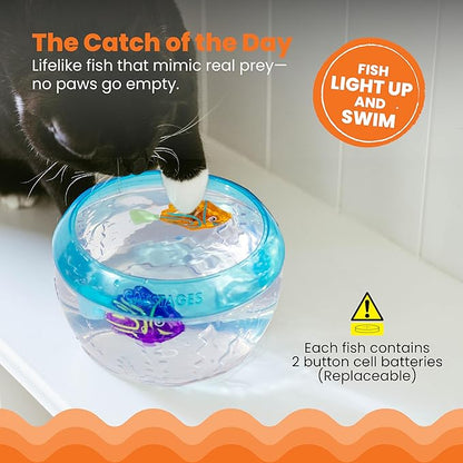 Catstages Meow-smerizing Fish Electronic Cat Toys, 2Pk, Replacement Pack for Meow-smerizing Fish Bowl, Multicolored