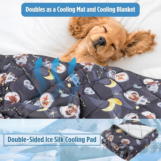 Paw Legend Dog Cooling Mat for Dogs Cat Cooling Pad for Dog Pet Cooling Mat Cooling Blanket Summer Cool Tech Fabric Washable Dog Sleeping Pad on Kennel Sofa Bed Floor Car Seats, Medium