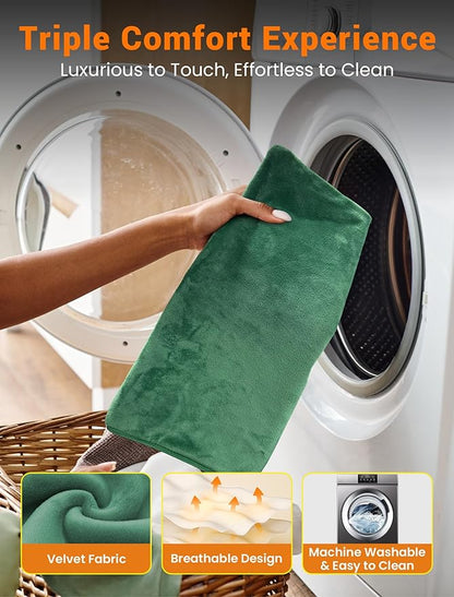 PETNF Outdoor Pet Heating Pad for Cats & Dogs, 100.4-107.6°F Auto Temp Control, Waterproof Fireproof, for Cat House/Dog Kennel/Carport, Fits Domestic & Stray Pets (Green 15.7"X27.6")