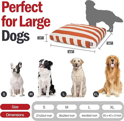 Majestic Pet Rectangle Large Dog Bed Washable – Non Slip Comfy Pet Bed – Dog Crate Bed with Removable Washable Cover – Dog Kennel Bed for Sleeping - Dog Bed Large Breed 44x36x5 Inch – Burnt Orange