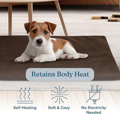 PETMAKER Small/Medium Self Warming Thermal Crate Pad-25x18-Chocolate,Brown