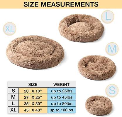 JDR Luxury Pet Beds for Dogs and Cats| Donut Cuddler| Cozy Soft Material| Easy Machine Washable| All Breeds and Sizes| Small| Medium| Large| X-Large (Small)