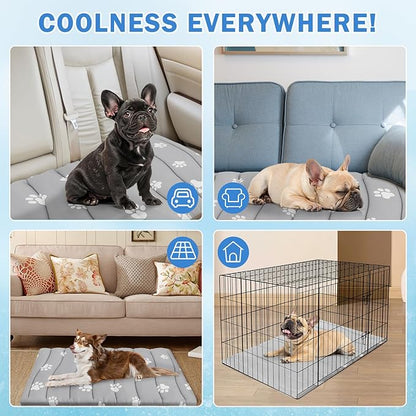 SCENEREAL Dog Cooling Mat for Crate, Thicken Self-Cooling Dog Pad Reversible (Cool & Warm), 36"x23" Pet Cool Bed for M Large XL Dogs,Kennel Sofa Mats Machine Washable, Durable Non-Toxic Gel, Outdoor
