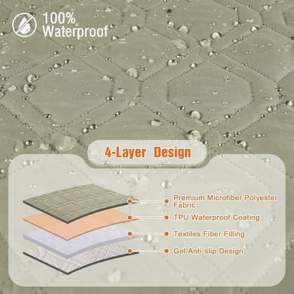 VANSOFY Couch Cover, Waterproof Sofa Covers Washable Slipcover Furniture Protector Couch Seat Covers Non-Slip Couch Cover for Dogs, Pets(Sofa, Taupe)