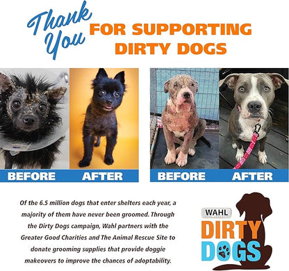 Wahl USA Pet Refresh Cleaning Wipes for All Dog Breeds - Use on Ears, Nose, Paws, Bottom, & Sensitive Areas - 50 Wipes - Model 820017A