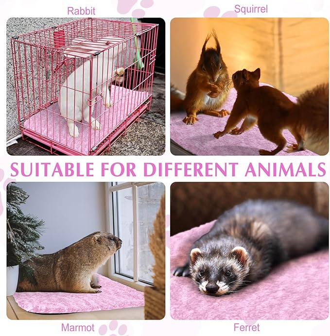 Drydiet 4 Pack Self Warming Cat Pads Self Heating Cat Mat Washable Homeless Dogs Thermal Pads Kennel Pad Reflects Body Heat Warm Crate Bed Mat for Indoor Outdoor Pet(Pink,16 x 20 Inch)