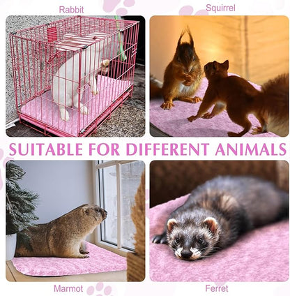 Drydiet 4 Pack Self Warming Cat Pads Self Heating Cat Mat Washable Homeless Dogs Thermal Pads Kennel Pad Reflects Body Heat Warm Crate Bed Mat for Indoor Outdoor Pet(Pink,16 x 20 Inch)