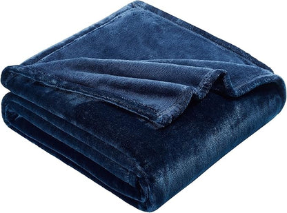 DREAMNINE Extra Large Soft Comfy Fluffy Fleece Bed Blanket Full Size 80" x 90", Luxury Decorative Fuzzy Blanket for Women Girl, Big Cozy Shaggy Warm Flannel Blankets for Winter Autumn Pets, Navy Blue