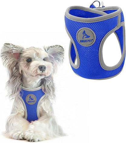 Dog Harness for Small Dogs (Chest 13.5"-14", Weight 4–6 lbs) | Athletica Adjustable Heavy Duty Dog Harness | No-Choke Puppy Vest with Lightweight Reflective Air Mesh | Blue, X-Small