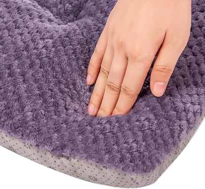 WONDER MIRACLE Fuzzy Deluxe Pet Beds, Super Plush Dog or Cat Beds Ideal for Dog Crates, Machine Wash & Dryer Friendly (23" x 35", L-Grape Purple)