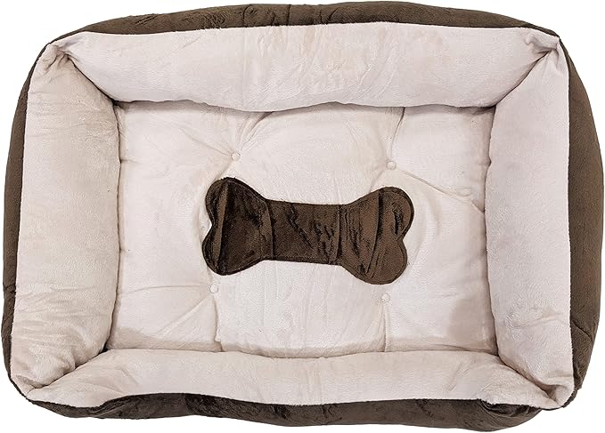 SciencePurchase Small 24" × 18" Luxury Pet Bed for Dogs or Cats - Super Soft, Machine Washable with Waterproof Non-Slip Underside, Low Wall for Easy Entering & Exiting, Folds for Travel & Storage