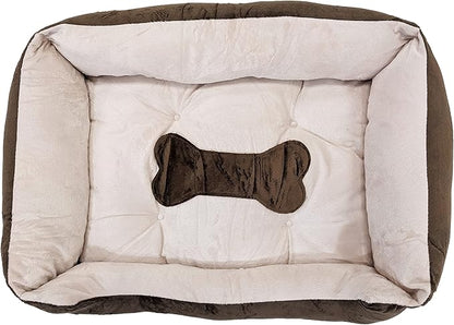SciencePurchase Small 24" × 18" Luxury Pet Bed for Dogs or Cats - Super Soft, Machine Washable with Waterproof Non-Slip Underside, Low Wall for Easy Entering & Exiting, Folds for Travel & Storage