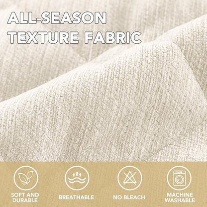 H.VERSAILTEX Chenille Couch Cover for Dogs Washable Soft Fuzzy Loveseat Covers Sectional Sofa Cover Thick Pet Couch Cover Protector Non-Slip Dog Bed Cover(Ivory, 28" x 67")