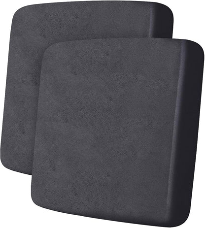 ANARACHON Leather Look Couch Cushion Covers Sofa Seat Slipcovers Sets Couches Furniture Protector for Sectional Armchair Loveseat Pets Kids Stretch Spandex Fabric (2 Cushion Loveseat, Dark Grey)