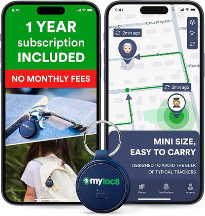 GPS Tracker for Kids with SOS Button – Real Time Tracking Device for Kids, Backpack, Keys - Smart Alerts - Long Battery Life Locator Tag – Android & iOS Compatible (12-Mo Subscription Included)