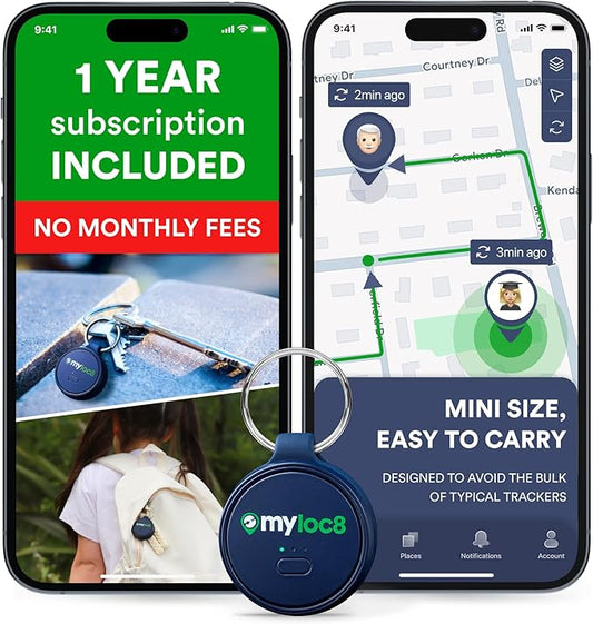 GPS Tracker for Kids with SOS Button – Real Time Tracking Device for Kids, Backpack, Keys - Smart Alerts - Long Battery Life Locator Tag – Android & iOS Compatible (12-Mo Subscription Included)