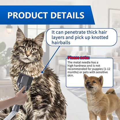Pet Grooming Kit Compatible with Dyson V7 V8 V10 V11 V15 Vacuum Cleaner,Dog Brush Vacuum Attachment with Extended Vacuum Hose & Trigger Lock,Suitable for Small Dogs or Cat Quiet Personality