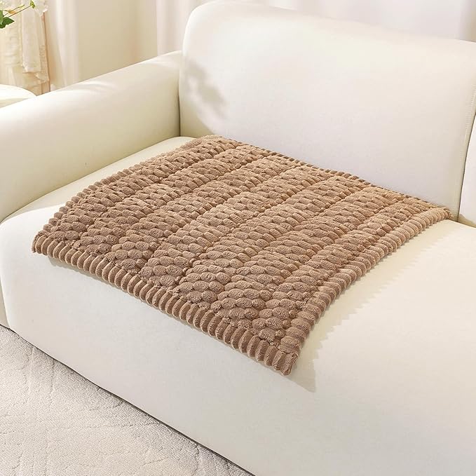 OstepDecor Washable Couch Cover for Dogs, Thick Pet Friendly Sofa Covers, Soft Couch Protector, Paw Cart Sofa Slipcovers, Cushion Protector for Leather, Sectional, Loveseat (27.6" x 27.6", Brown)