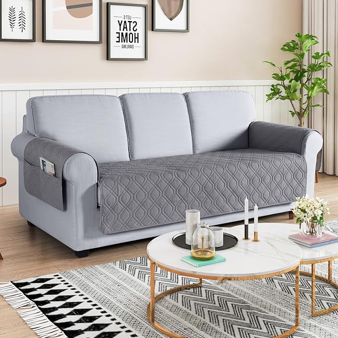VANSOFY Couch Cover, Waterproof Sofa Covers Washable Slipcover Furniture Protector Couch Seat Covers Non-Slip Couch Cover for Dogs, Pets(Sofa, Light Gray)