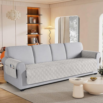 VANSOFY Couch Cover, Waterproof Sofa Covers Washable Slipcover Furniture Protector Couch Seat Covers Non-Slip Couch Cover for Dogs, Pets(Oversized Sofa, Off White)