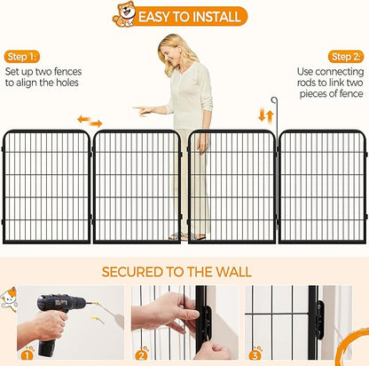 Topeakmart Dog Playpen Outdoor Puppy Exercise Pen Indoor Portable Pet Fence for Yard/RV Camping, 32 Inch 2 Panels