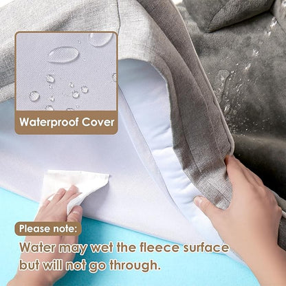 EHEYCIGA Orthopedic Dog Bed for Medium Dogs, Waterproof Memory Foam Medium Pet Beds with Sides, Non-Slip Bottom and Egg-Crate Foam Dog Couch Bed with Washable Removable Cover, Grey