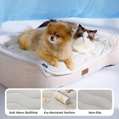 Bedsure Cooling Dog Mat Extra Large - Q-Max>0.4 XL Thin Breathable Cold Crate Pad Indoor for Pets with Chill Cool Fiber as Cooling Topper，Portable Washable Kennel Mat in Outdoor Summer, 41x28, Grey