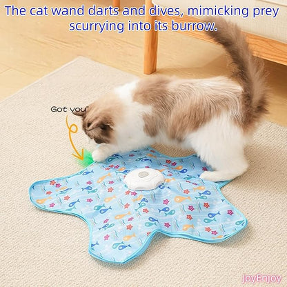 Interactive Cat Toy – Hide and Seek 5-Hole Motion Activated Toy with Bird Sound USB Rechargeable for Multi Cat Household Indoor Cats