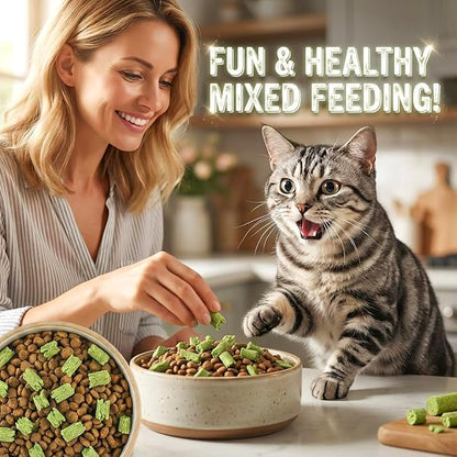 Cat Grass Treat Cats Toy 100g/3.53oz Freeze Dried Catnip Toys Kitten Chew Stick for Removal Hairballs for Cleaning Teeth Indoor Kitty Dental Care Lickable Edible Snack