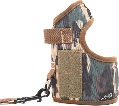 Tactical Cat Harness and Leash for Walking Escape Proof Breathable Mesh Fabric, Green Jungle Camo, Medium, Adjustable Cat Walking Jackets, Padded Stylish Cat Vest
