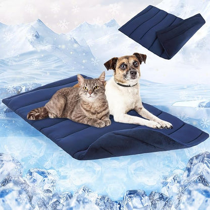 SCENEREAL Dog Cooling Mat for Crate, Thicken Self-Cooling Dog Pad Reversible (Cool & Warm), 36"x23" Pet Cool Bed for M Large XL Dogs,Kennel Sofa Mats Machine Washable, Durable Non-Toxic Gel, Outdoor