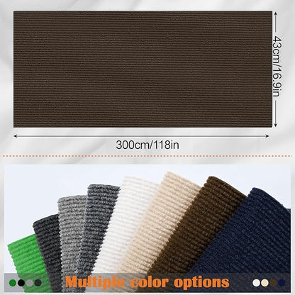 Cat Scratch Furniture Protector - 118" x 17" Trimmable Self-Adhesive Cats Claws Scratch Pads, DIY Cat Climbing Couch Protector for Scratch Post Cat Tree Replacement Indoor (Brown)