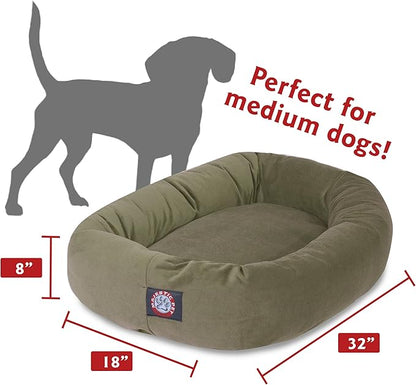 Majestic Pet Villa 32 Inch Shredded Memory Foam Dog Bed for Medium Sized Dog 32x23x7 Inch–Orthopedic Pet Bed - Washable Medium Puppy Mat with Head Support-Azure
