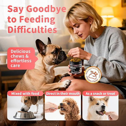 Salmon Oil for Dogs Skin & Coat, 13 in 1 Wild Alaskan Fish Oil for Dogs - Omega 3 EPA & DHA & ALA Fatty Acids, Dog Allergy Relief Chews, Joint & Immune Support, 135 Count, Chicken Flavor, Soft Chews