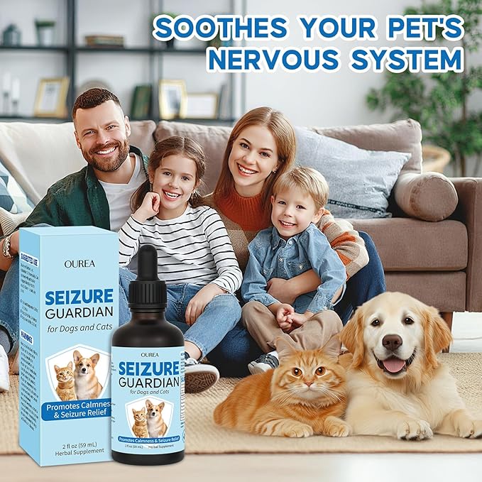 Yakucho Seizure Guardian for Dogs and Cats, Nervous System Support for Dogs and Cats, Supports Relaxation & Calm Behavior, Natural Herbal Formula, Easy to Use – 59 mL