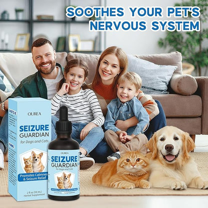 Seizure Guardian for Dogs and Cats, Nervous System Supplements Helps Manage Seizure Symptoms and Eases Anxiety and Stress, Natural Herbal Formula Calms the Nervous System (2 FL OZ)
