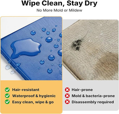 Veehoo Waterproof Dog Bed Crate Pad for Small Medium Dogs, Dog Kennel Pad Outdoor Bed Washable Kennel Mat for Dogs, Puppy Crate Bed, Post Surgery Recovery & Training