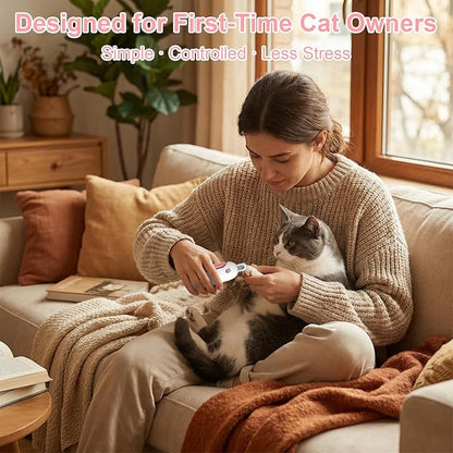 Wanheart Pink Cat Nail Clippers with Safety Guard & Nail Catcher, No Mess Cat Nail Trimmer for Cats & Kittens, Safe Pet Nail Clipper Anti-Splatter Collector, Cute Grooming Tool (Pink)