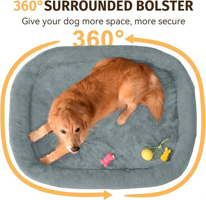 Orthopedic Dog Bed for Medium Dogs, Waterproof Dog Bed with Removable Bolsters, Egg Crate Foam Pet Couch for Medium Size Dog with Machine Washable Cover & Non-Slip Bottom, Grey