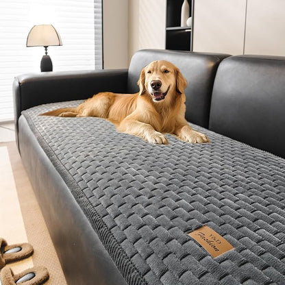 Couch Covers for Dogs Washable, Velvet Dog Couch Cover Protector, Fuzzy Plush Pet Sofa Cover for 2-3 Cushion Couch, Sofa Covers for Pets(1PC,Dark Grey,27.6"x70.9",2-3 Seater Sofa Pad Cover)