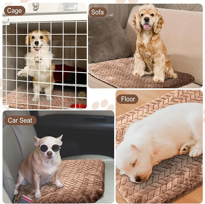 Drydiet 4 Pack Self Warming Cat Bed Mat Self Heating Pad for Dog Extra Warm Winter Pet Pad Washable Thermal Pads Mats for Pets Indoor Outdoor(Camel,16 x 20 Inch)