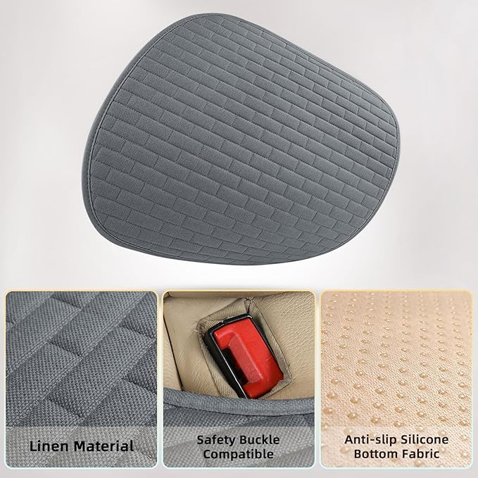 Dark Gray Back Seat Cover, Rear Car Seat Cover for Cars Truck SUV, Seat Covers with Storage Pocket(Dark Gray-Back Seat)