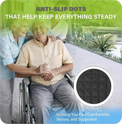 SPRING SEAON Waterproof Chair Pads for Adults & Elder, 22" x 21" Washable Reusable Incontinence Pads, Non-Slip Wheelchair Seat Cover for Bed, Car, Recliner & Protecting Patient Dignity (Gray, 2 Pack)